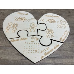 Poročno vabilo srce puzzle